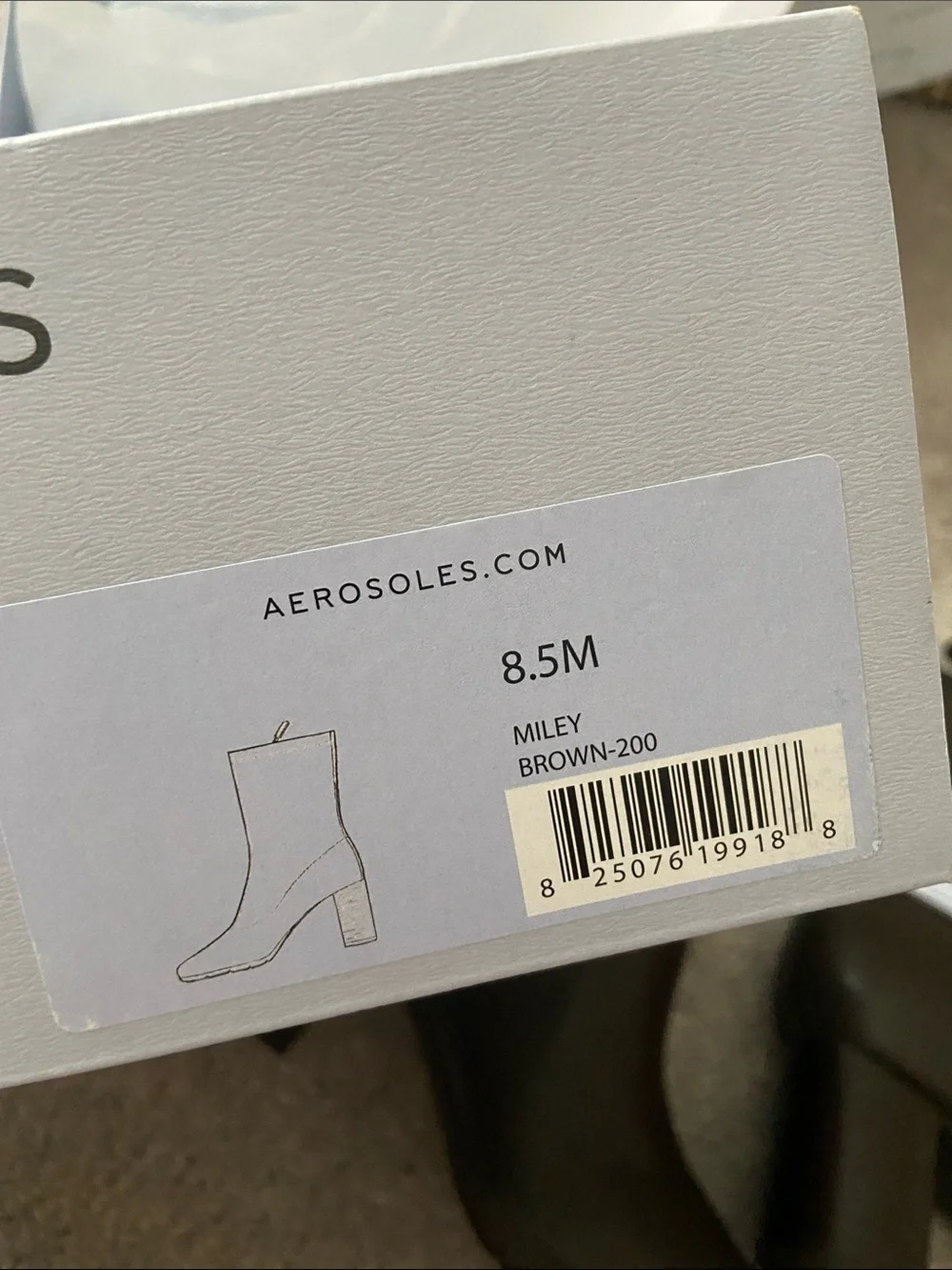 AEROSOLES Brown Leather-Look Block Heel Ankle Boots